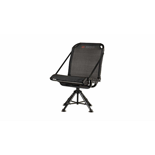La BOG Nucleus 360 Ground Blind Chair offre comfort eccezionale con tessuto textilene e tecnologia center-pivot silenziosa, ideale per lunghe sessioni di caccia.